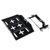 Max Universal Car Battery Tray Recessed Slots Metal Black 28cm tray +23cm bracket