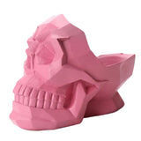 Maxbell Cellphone Holder Desktop Resin Universal 3D Skull Geometry Decor Pink
