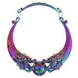 Maxbell Exaggerate Retro Colorful Chunky Necklace Collar Choker Ethnic Carve Dragon