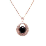 Maxbell Fashion Charm Women Lady Prototype Agate Rose Gold Pendant Necklace