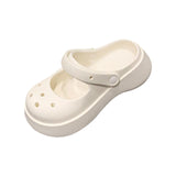 Maxbell Clog Slipper Med Heels Waterproof Floor Slides Shoes for Women Men Bathroom White 37 to 38