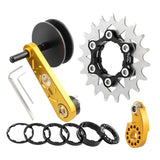 Maxbell Bike Chain Tensioner Rear Derailleur Chain Tensioner Stabilizer Single Speed 19T Gold