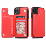 Max PU Leather Anti-fall Phone Back Cover Case For iPhone 11 6.5 inch Red