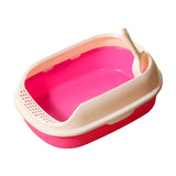 Maxbell Cat Litter Box Kitten Toilet Pet Litter Tray Bedpan Cat Litter Container Pink