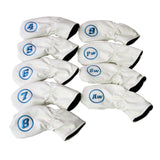 Max 4-AW  9pcs Golf Club Head Cover Irons Headcover Protector with Number White