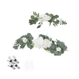 Maxbell Artificial Flowers Swag Handmade Floral Swag Backdrop for Front Door Wedding White
