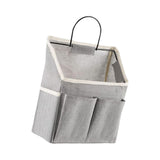 Maxbell Canvas Door Closet Hanging Storage Basket Bag Pouch for Bathroom Grey