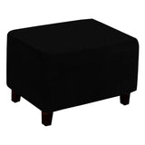 Maxbell Footrest Slipcover Stretch Velvet Dustproof Accessories Living Room Flexible Black