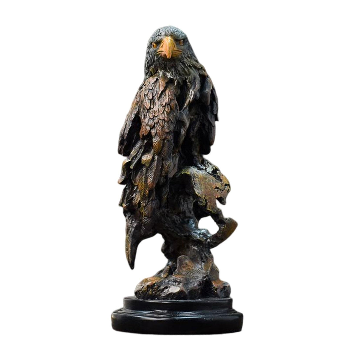 Maxbell Resin Eagle Statue Bird Figurine Ornament for Desktop Decoration Collectible Black