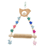 Maxbell Parrot Swing Toy Wooden Intelligence Training for Parakeet Hanging Toy