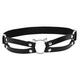 Maxbell Fashion Punk Gothic Cat Leather Elastic Garter Belt Leg Thigh Ring Black