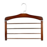 Max 4 Tier Wooden Pants Hanger Closet Storage Organizer Dark Brown