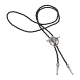 Maxbell Bolo Tie with Hand Braided Lanyard Fashionable Rope Length 100cm Silver