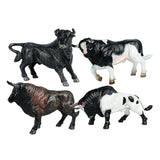 4pcs Cattle Figurine Simulated Bull Realistic Animals Cow Educational Toy A