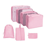 Maxbell 7x Waterproof Nylon Travel Organizer Bags Clothes Storage Bags Lightweight pink