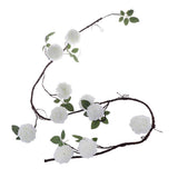 Max 6ft Artificial Silk Peony Flower Ivy Vine Hanging Garland Floral Decor White