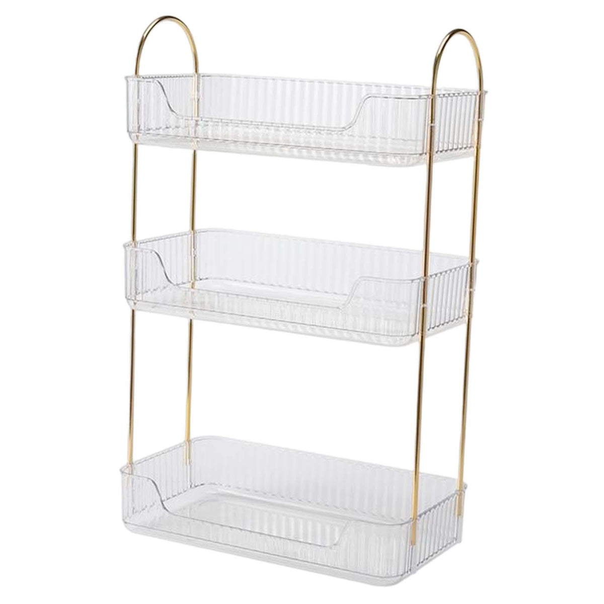 Maxbell Kitchen under Sink Standing Rack Vanity Counter Organizer Shelf for Lipstick 3 Tier Clear
