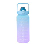 Maxbell 2L Portable Large Capacity Water Bottle Time Marker Leak Proof Cup Green