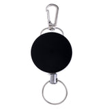 Maxbell Retractable Key Chain Badge Holder Steel Recoil Ring Belt Clip 60cm Black