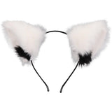 Maxbell Cat Ear Headband Headpiece Anime Accessories for Festival Lolita Women White