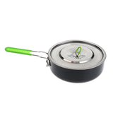 Maxbell Portable Outdoor Camping Non-stick Cooking Pot Soup/Rice/Hot Pot with Silicone Covered Folding Handle & Carry Bag