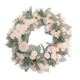 Maxbell Floral Wreath Hanging Ornaments Front Door Wreath for Outdoor Photo Props Champagne