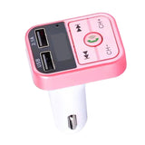 Max Maxb Wireless Bluetooth CarFM Transmitter Support TF Card Dual USB Charger Pink