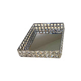 Maxbell Cosmetic Storage Candy Trinket Elegant Design Tray for Dresser Wedding Party Argent L