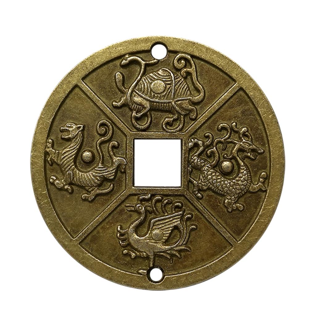 Max Maxb Ancient Bronze Chinese Old Copper Coin Four God Beasts Lucky Coins Charms