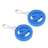Maxbell 2 Pieces Round Buoy EVA Floating Keychain Keyring Water Key Float Blue