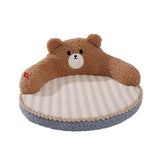 Maxbell Cute Pet Sofa Warm Cushion with 22cm Backrest for Cat Small Dogs Washable Bear