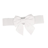 Maxbell Big Bow Knot Waist Belt Skirts Decorative Waistband Women Elastic Waist Belt White