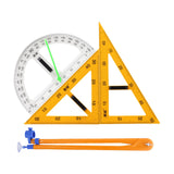 Maxbell 4Pcs Large Math Geometry Rulers Compass Chalkboard Teachers White Board