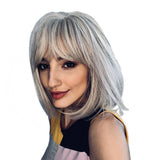 Maxbell 12'' Short Straight Bob Synthetic Wigs for Women Cosplay Costume w/ Wig Cap