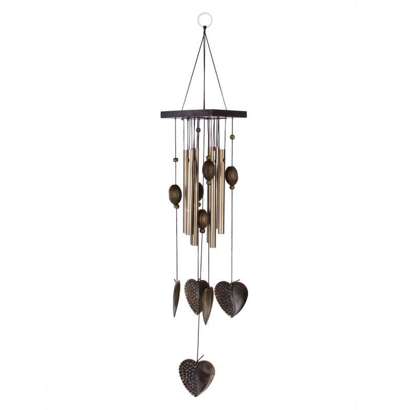 Maxbell Heart Decor Windchimes Wind Chime Metal 8 Tubes Hanging Ornament Garden Home