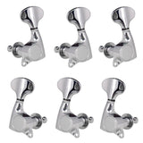 Max 6 Pieces Sealed-gear Acoustic Guitar Tuning Pegs Tuners Machine Heads Silver