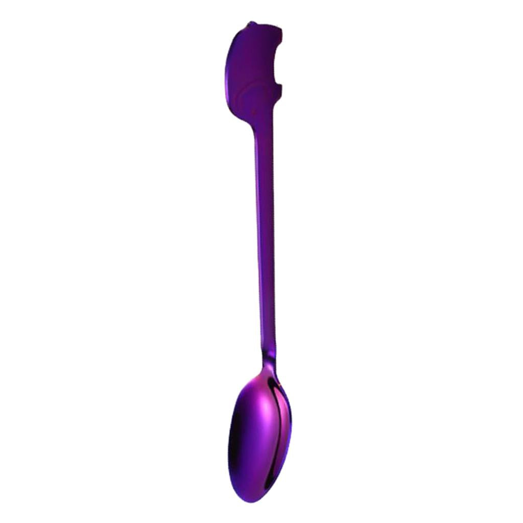 Maxbell Stainless Steel Utensils Coffee Tea Dessert Spoon Fork Purple Spoon