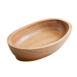 Max Wooden Salad Bowl Wavy Serving Bowl Mixing Bowl for Dessert Fruit 20X12X4cm
