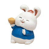 Maxbell Bunny Sculpture Ornament Car Dashboard Desk Mini Rabbit Statues Figurines Blue