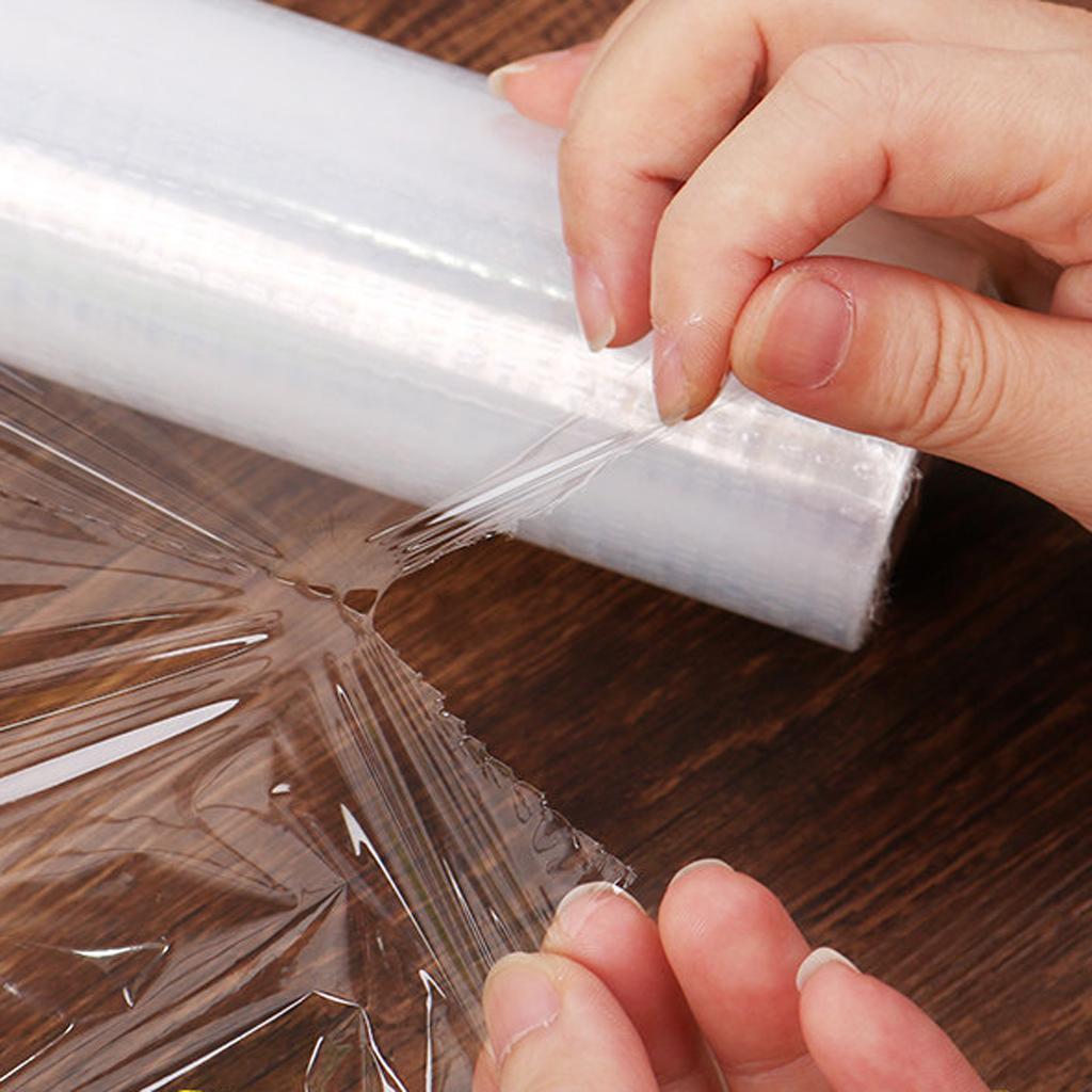 Maxbell 2 Rolls PE Food Plastic Wrap Roll Point-Break Household Preservative Film
