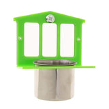 Maxbell Pet Birds Feeder Bowl Mirror Chew Toy Stainless Steel Cup Parrot Stand Perch