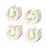 Maxbell Unfinished Wooden Horseshoe Slices Polished Surfaces for Party Decoration 24 Pieces
