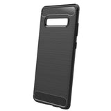 Max Carbon Fiber TPU Soft Cover Suitable for Samsung Galaxy S10 Plus Black
