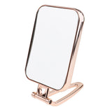 Maxbell Durable Makeup Mirror Dormitory Bathroom Square Free-Standing Mirrors Golden