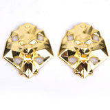 Maxbell Footful Lion Head Metal Shoe Lace Locks Art Decoration Pair Golden