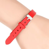 Maxbell Fashion Cow Leather Wristband Cuff Bracelet Bangle Charm Women Jewelry Red