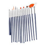 Maxbell 15x Painting Brushes Nail Drawing Pen for Making Dots Polish Art Decorations Gray