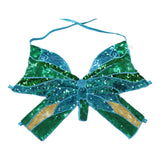 Maxbell Sequin Butterfly Crop Top Halloween Party Belly Dance Club Rave Blue Green