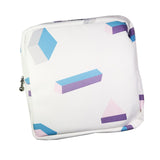 Maxbell Washable Sanitary Napkin Storage Bag Toiletry Pouch Nursing Girls Ladies white geometric