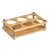 Maxbell 6 Holes Shot Glass Tray Holder Wooden Drink Cup Storage Holder for Party